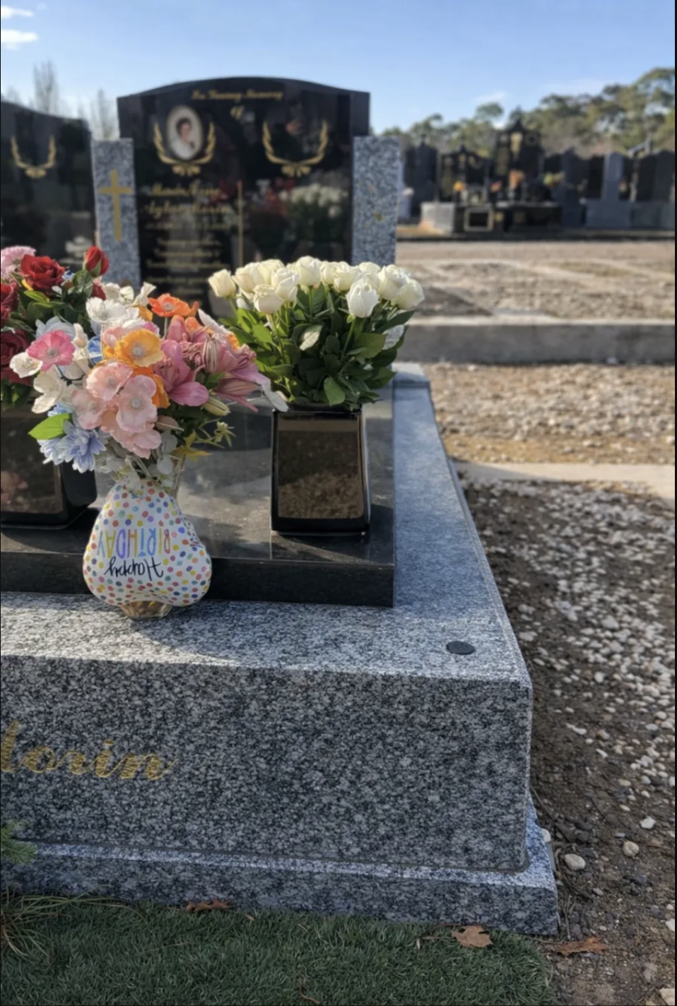 Storybook Marker on a gravestone