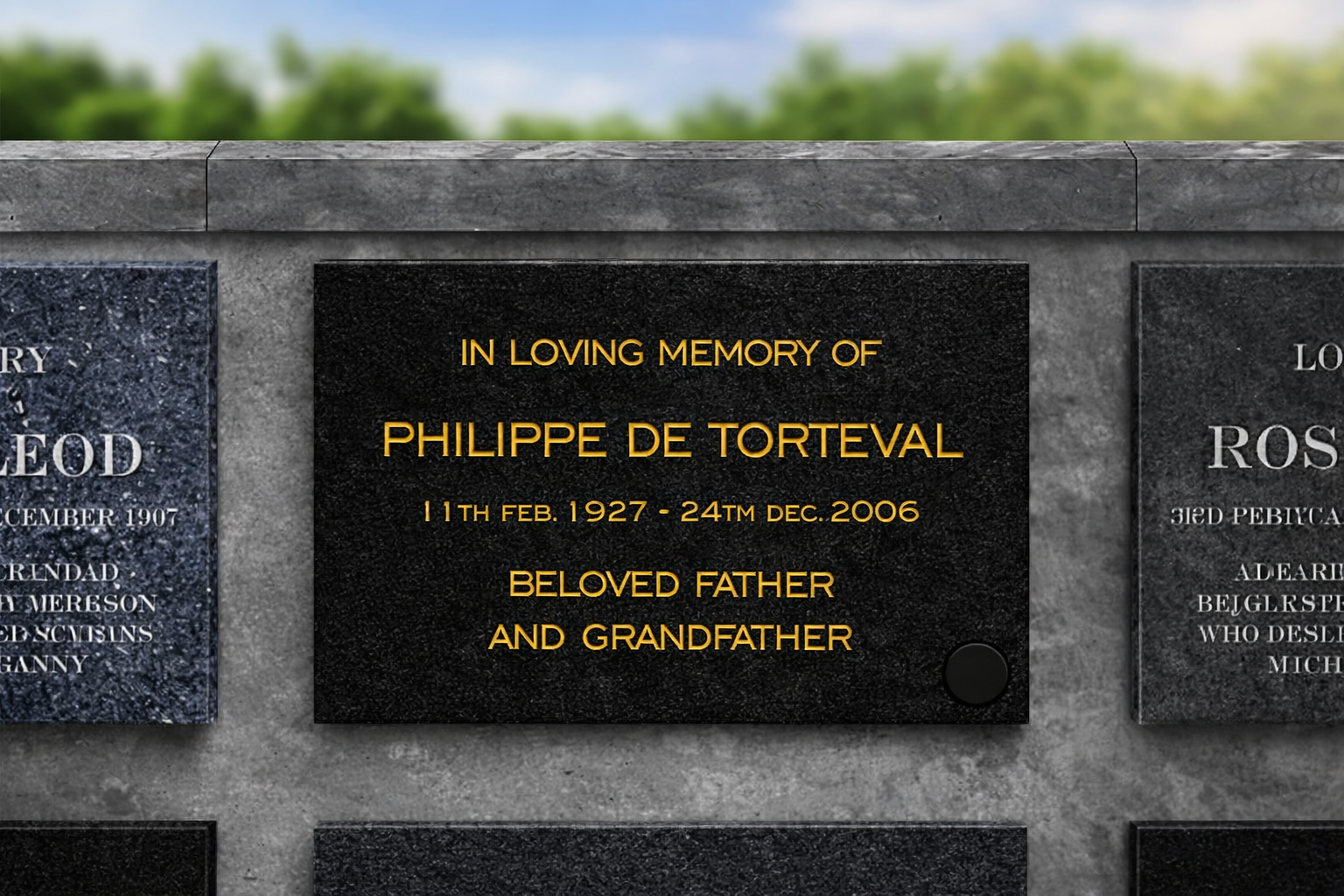 Storybook Marker on a memorial plaque